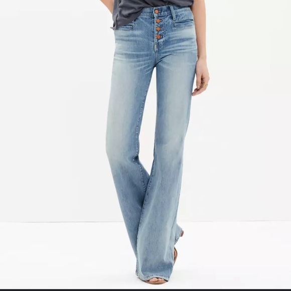 Madewell Flea Market Flare Jeans Button Front Edition - Picture 8 of 11